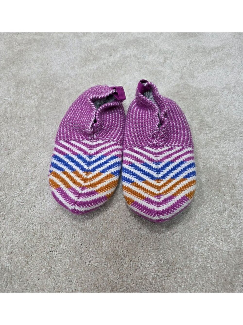 Bombas Womens Grip Slipper Socks Chevron Pattern Purple Orange Blue